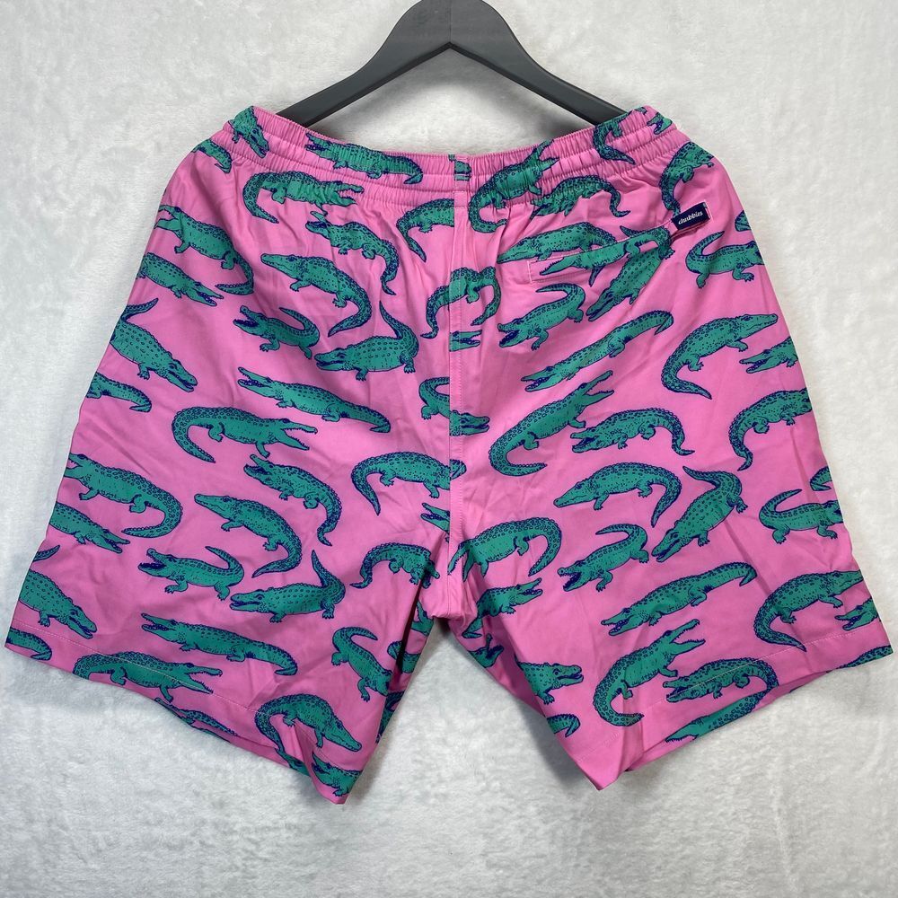 New Chubbies Pink Alligator Print Swim Trunks Board Shorts Summer Beach Wear XL - Picture 7 of 9